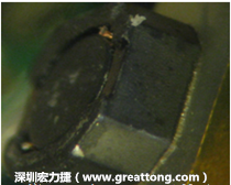 使用銀(Ag)鍍層的電源電感器(Power Inductors)，經(jīng)過推力測(cè)試后，零件端點(diǎn)上已經(jīng)看不到任何鍍層的痕跡了，所以其耐推力就比較小。