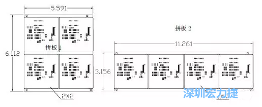 如圖9所示在兩種拼板中PCB單元的排列方式不同。拼板方式是V-CUT。這兩種拼板尺寸有明顯的的差異，將導(dǎo)致各自所需的生產(chǎn)拼板尺寸改變-深圳宏力捷