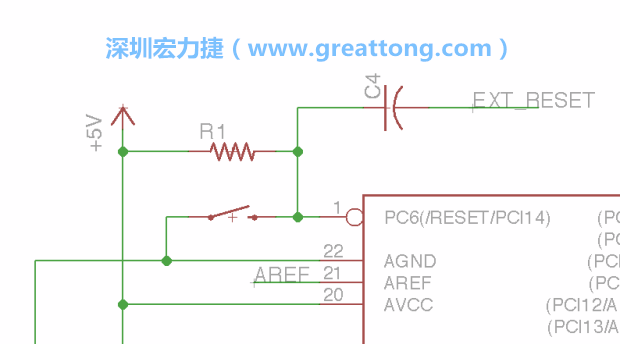 很多PCB設計者的設計不符合人體工學，他們使用很小的按鈕、不方便的元件配置和難以解讀的標簽，千萬不要變成這樣！這次我們的設計有一個大小合適的重置按鈕（reset button）和可以清楚辨認是否已經(jīng)接上電源的LED指示燈。