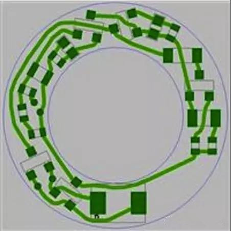 圖6：PCB布線例子：(a)拓?fù)涫阶詣?dòng)布線器(完成了100%導(dǎo)線的布線)；